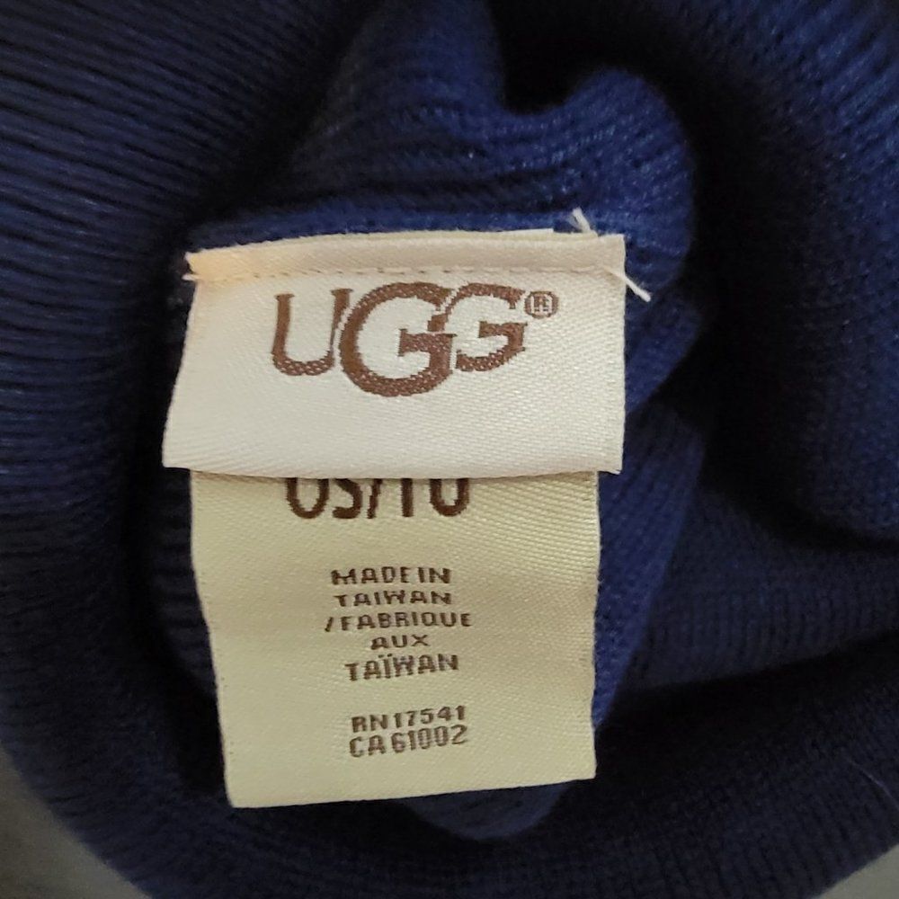 UGG Men's Blue Polyester Blend Knit Cuff Winter Beanie Hat - Picture 9 of 10